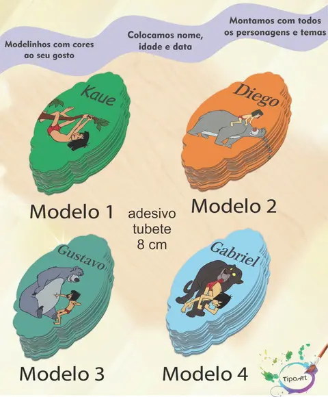 Adesivo para Mini Tubete 8 Cm-mogli