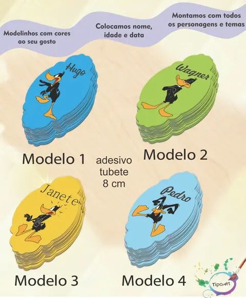 Adesivo para Mini Tubete 8 Cm-patolino