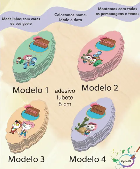Adesivo para Mini Tubete 8 Cm-sheriff Calie do Oeste