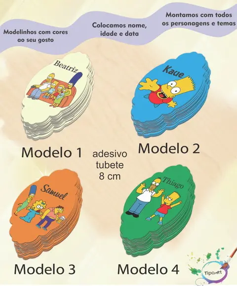 Adesivo para Mini Tubete 8 Cm-simpson