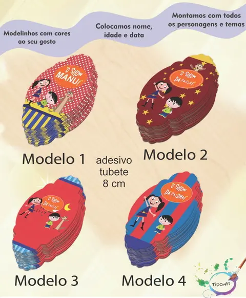 Adesivo para Mini Tubete 8 Cm-show da Luna