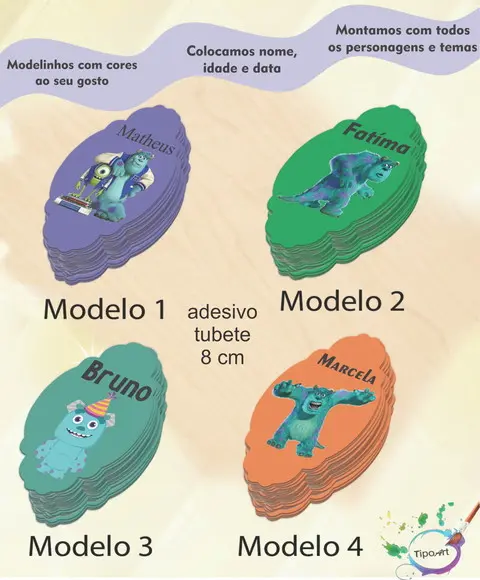 Adesivo para Mini Tubete 8 Cm-sullivan