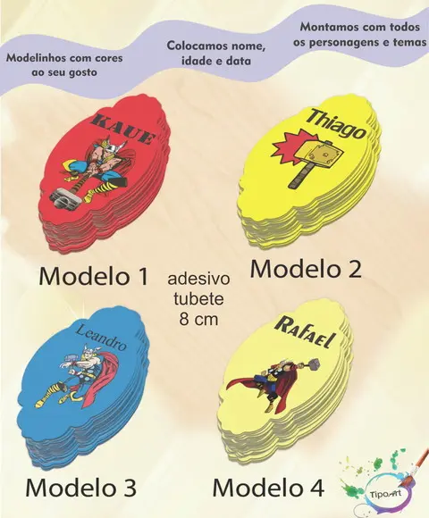 Adesivo para Mini Tubete 8 Cm-thor