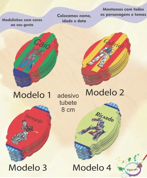 Adesivo para Mini Tubete 8 Cm-transformers