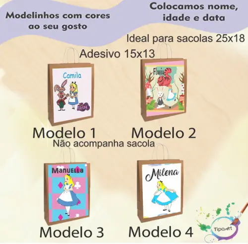 Adesivo para Sacola 15x13 -alice