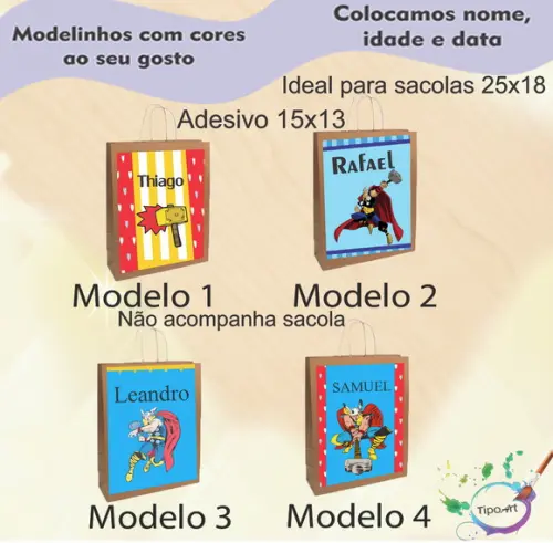 Adesivo para Sacola 15x13 - Thor