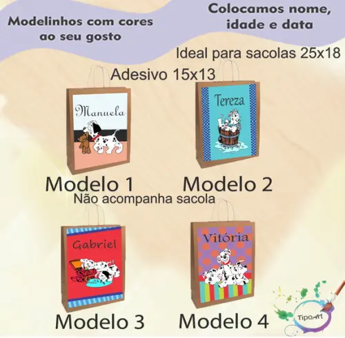 Adesivo para Sacola 15x13 -101 Dalmatas