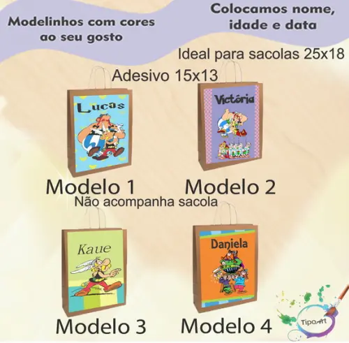 Adesivo para Sacola 15x13 -asterix