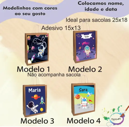 Adesivo para Sacola 15x13 -astronauta