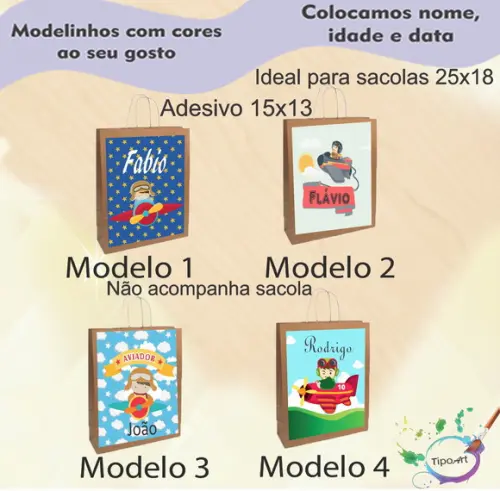 Adesivo para Sacola 15x13 -aviador