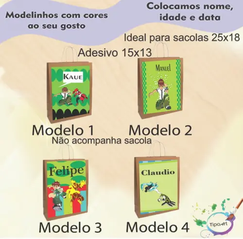 Adesivo para Sacola 15x13 -ben 10