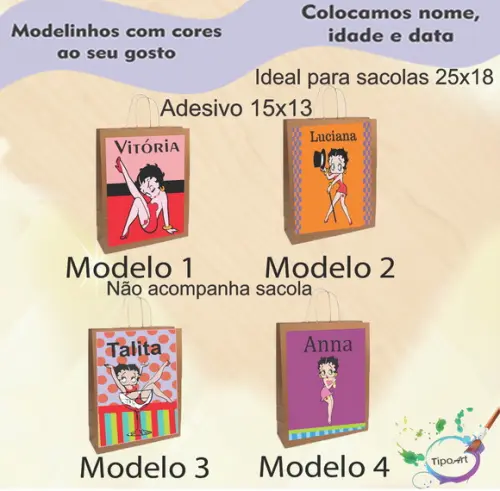 Adesivo para Sacola 15x13 -betty Boop