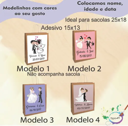 Adesivo para Sacola 15x13 -casal