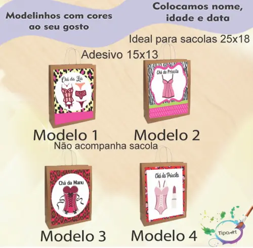 Adesivo para Sacola 15x13 -chá de Lingerie#1