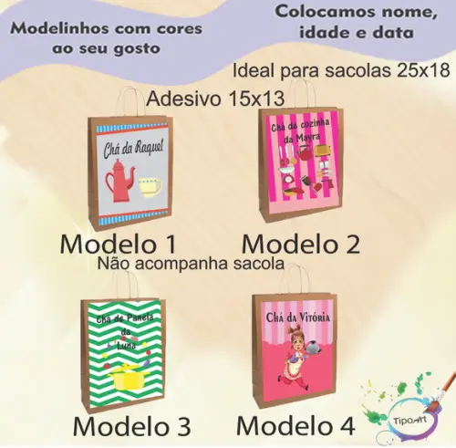 Adesivo para Sacola 15x13 -chá de Cozinha/panela