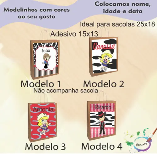 Adesivo para Sacola 15x13 -cowboy