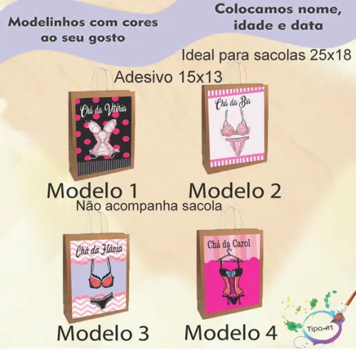 Adesivo para Sacola 15x13 -chá de Lingerie#2