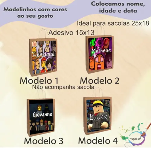 Adesivo para Sacola 15x13 -forsaken Roblox