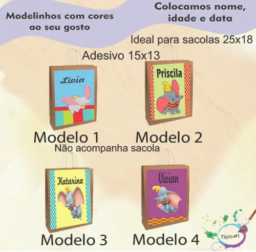Adesivo para Sacola 15x13 -dumbo