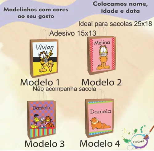 Adesivo para Sacola 15x13 -garfield