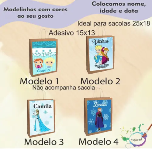 Adesivo para Sacola 15x13 -frozen