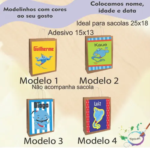 Adesivo para Sacola 15x13 -genio