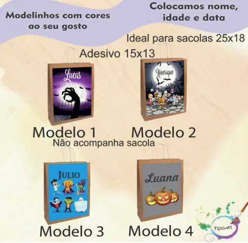 Adesivo para Sacola 15x13 -halloween#2