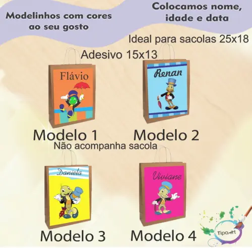 Adesivo para Sacola 15x13 -grilo Falante