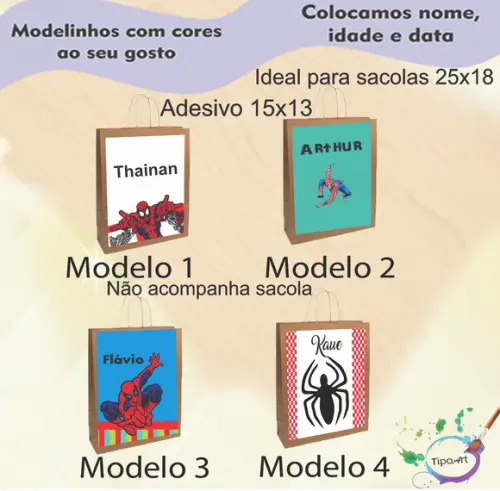 Adesivo para Sacola 15x13 -homem Aranha