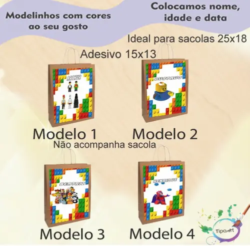 Adesivo para Sacola 15x13 -lego