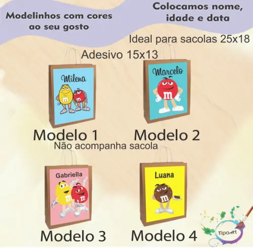 Adesivo para Sacola 15x13 -m&m