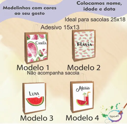 Adesivo para Sacola 15x13 -melancia