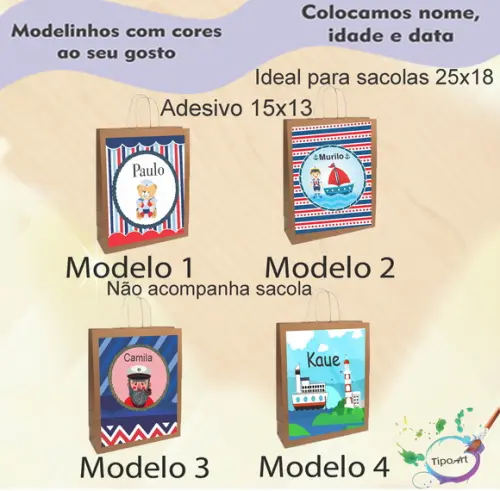Adesivo para Sacola 15x13 -marinheiro