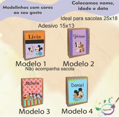 Adesivo para Sacola 15x13 -mickey Baby