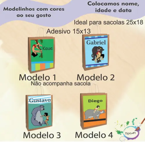 Adesivo para Sacola 15x13 -mogli
