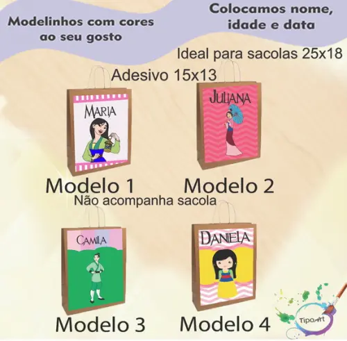 Adesivo para Sacola 15x13 -mulan