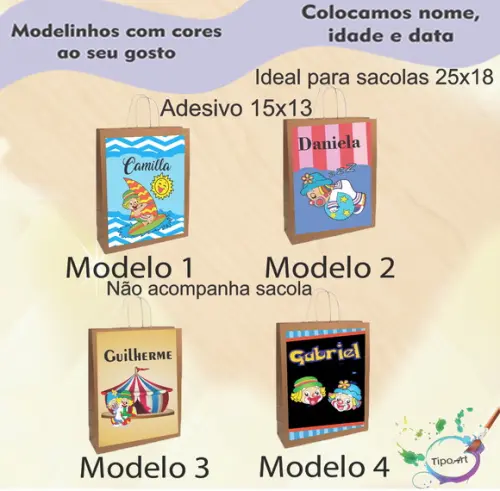 Adesivo para Sacola 15x13 -patatí Patatá