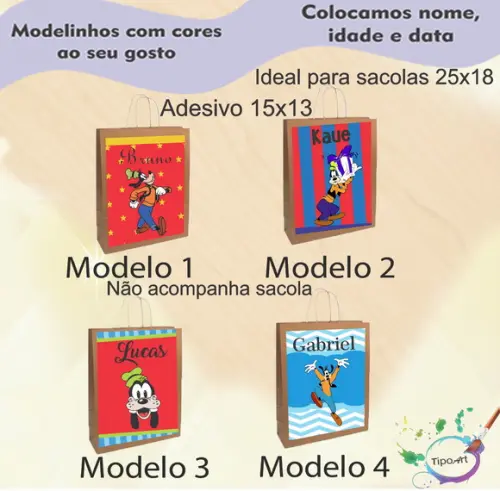 Adesivo para Sacola 15x13 -pateta
