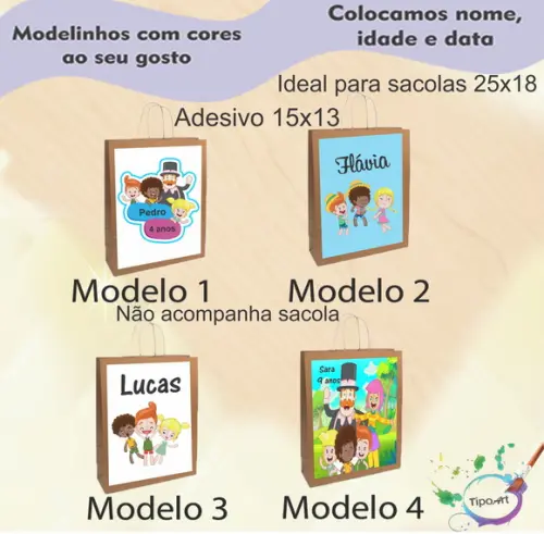 Adesivo para Sacola 15x13 -mundo Bita