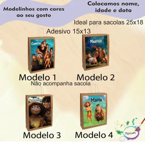 Adesivo para Sacola 15x13 -os Croods