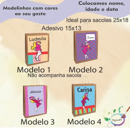 Adesivo para Sacola 15x13 -penelope Charmosa