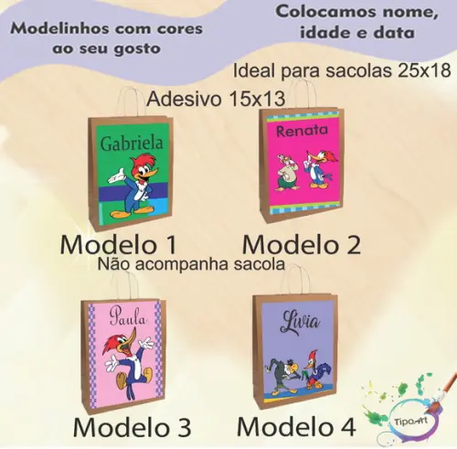 Adesivo para Sacola 15x13 -pica Pau