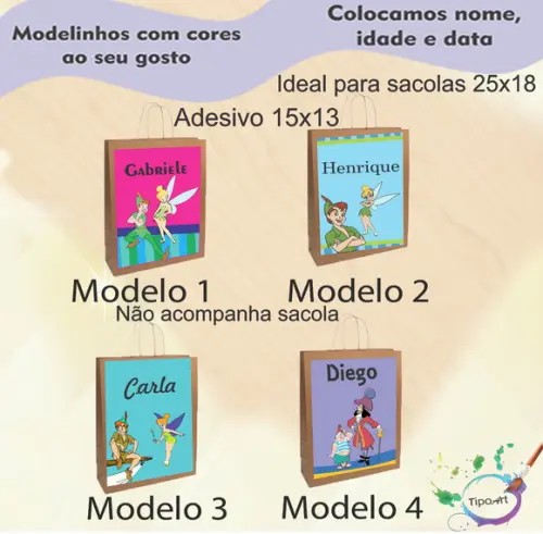 Adesivo para Sacola 15x13 -peter Pan