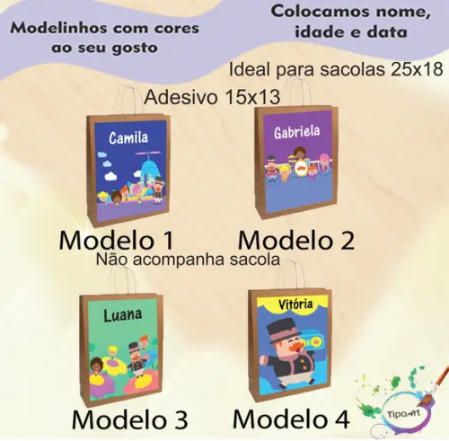Adesivo para Sacola 15x13 -radio Bita