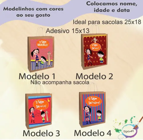 Adesivo para Sacola 15x13 -show da Luna