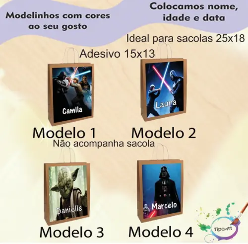 Adesivo para Sacola 15x13 -starwars