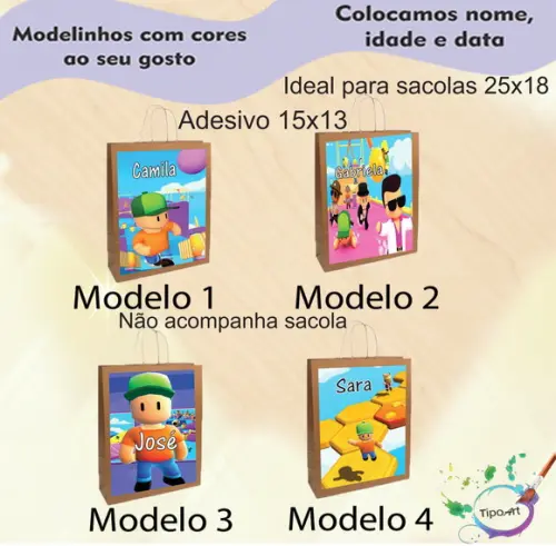 Adesivo para Sacola 15x13 -stumble Guys