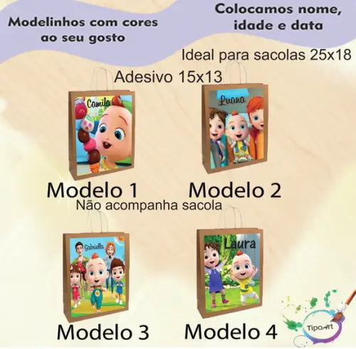 Adesivo para Sacola 15x13 -super Jojo
