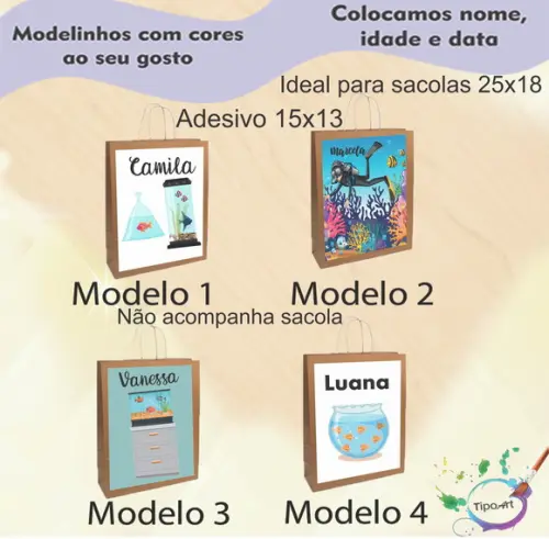 Adesivo para Sacola 15x13-aquário