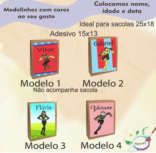 Adesivo para Sacola 15x13 -x Mens